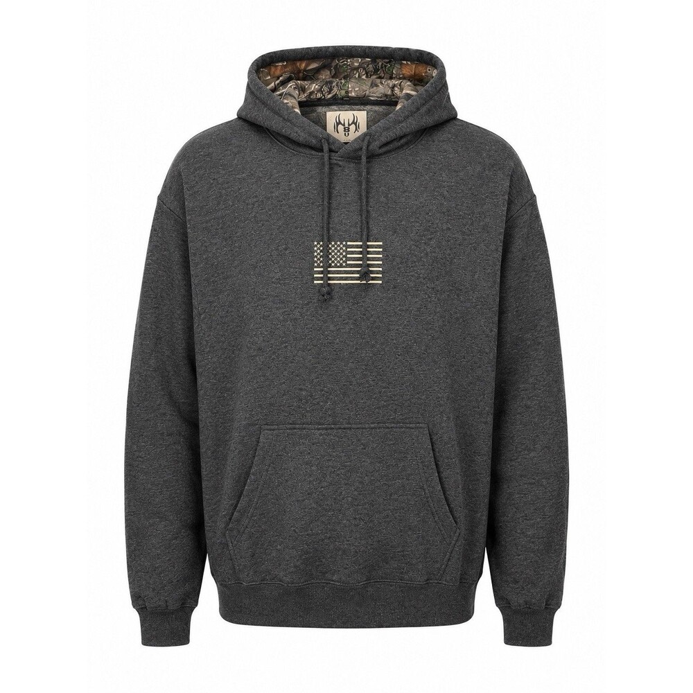 Buck Wear Men’s Large Gray Hoodie Respect God Family Country Camo Embroidered